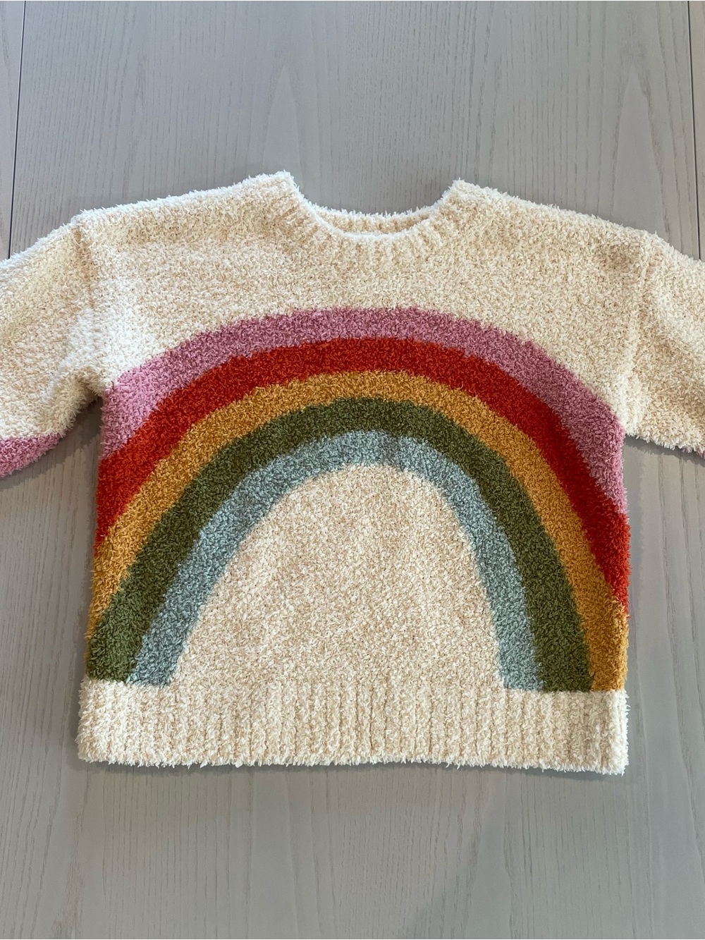 Hanna Andersson Marshmallow Graphic Sweater Almond Oil Rainbow - Size 5 110 - Picture 2 of 5